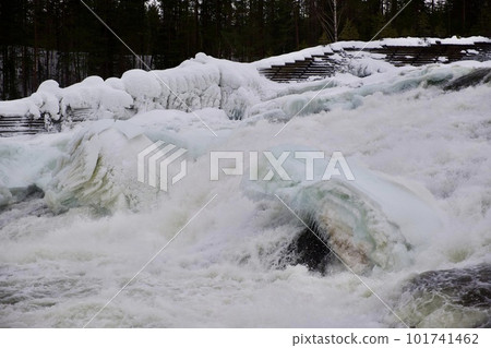 Biggest waterfall Storforsen in the north of Sweden Biggest waterfall Storforsen in the north of Sweden 101741462