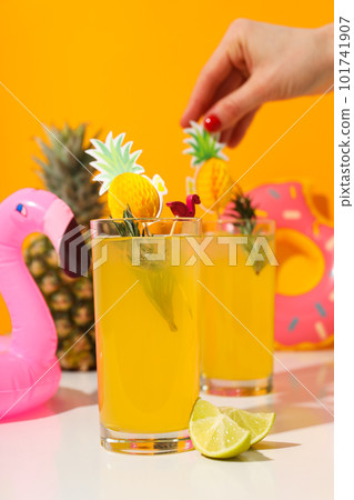 Drinks, fresh summer drink for refreshing, summer vibes concept Drinks, fresh summer drink for refreshing, summer vibes concept 101741907