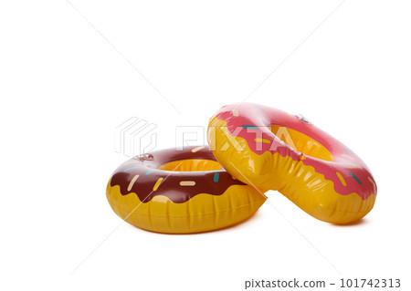 Rubber ring donuts isolated on white background 101742313