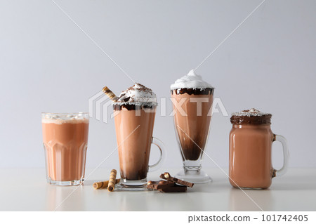 Tasty fresh summer dessert - delicious chocolate milkshake 101742405