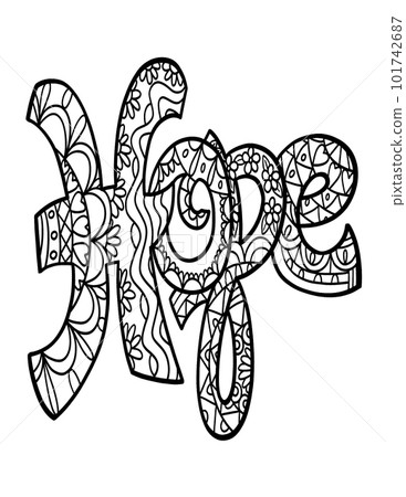 Breast Cancer Awareness Hope Isolated Coloring Breast Cancer Awareness Hope Isolated Coloring 101742687