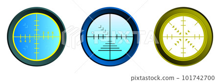 Illustration of aiming at the target with a digital sight Illustration of aiming at the target with a digital sight 101742700