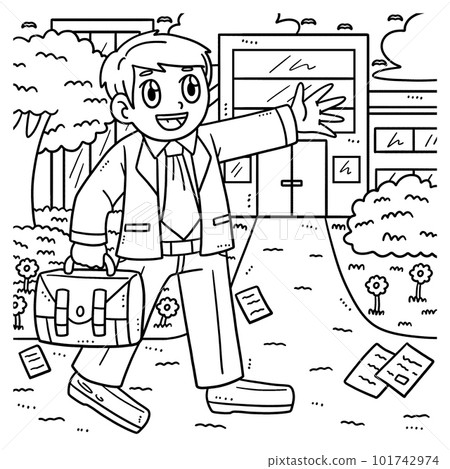 Labor Day Office Worker Coloring Page for Kids 101742974
