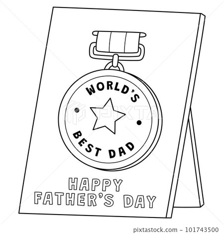 Happy Fathers Day Medal Isolated Coloring Page Happy Fathers Day Medal Isolated Coloring Page 101743500