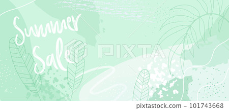 Green Summer Background Design Concept for poster, banner, web design and decorative art. Vector Tropical Leaves, organic natural patterns  101743668