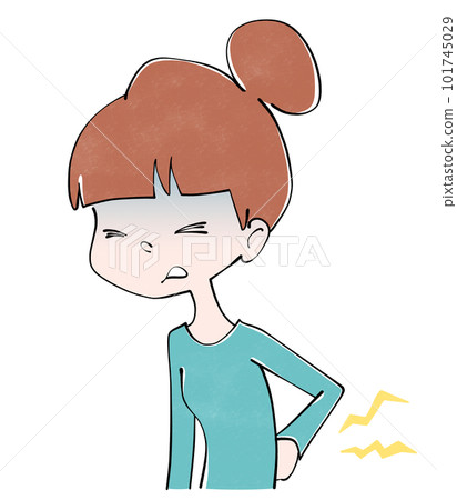 Poor physical condition (back pain) Illustration of a woman Poor physical condition (back pain) Illustration of a woman 101745029