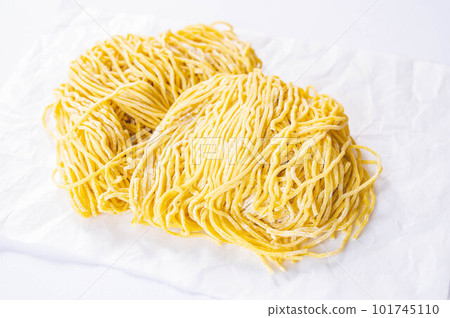 Raw ramen on white background Raw ramen on white background 101745110