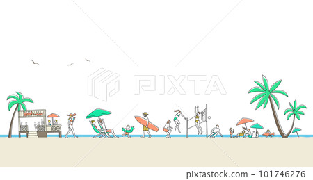 人們在夏天享受海灘的風景 101746276