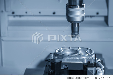The CNC milling machine hole cutting the automotive parts by drill tools. The CNC milling machine hole cutting the automotive parts by drill tools. 101746487