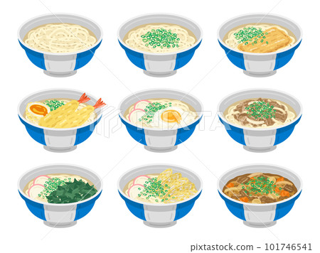 Various types of udon illustration set 101746541