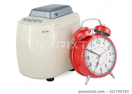 Bread making machine with alarm clock, 3D rendering 101746763