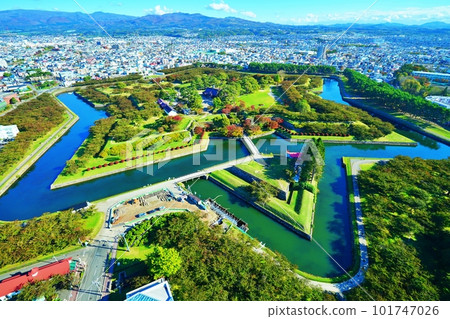 從五棱郭塔看到的函館市五棱郭公園 從五棱郭塔看到的函館市五棱郭公園 101747026
