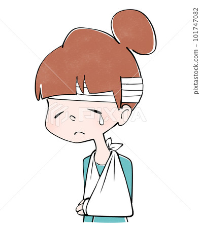 Crying because the injury is painful Bone fracture Bandage 101747082
