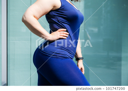Embracing Body Neutrality. Body neutrality body positivity movement, which emphasizes being neutral towards ones body, neither overly positive nor negative. Outdoor portrait of fitness curvy woman Embracing Body Neutrality. Body neutrality body positivity movement, which emphasizes being neutral towards ones body, neither overly positive nor negative. Outdoor portrait of fitness curvy woman 101747200