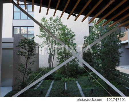 A stylish cafeteria viewed from an architectural perspective 101747501