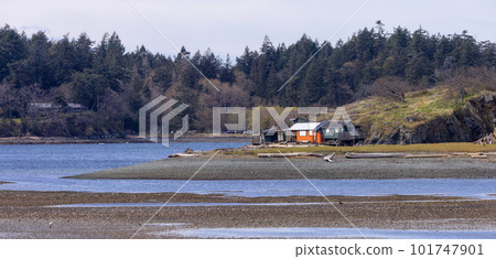 Cabins on the Island in Nanaimo, Vancouver Island, BC, Canada. 101747901