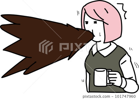 驚訝的女人吹滅咖啡 驚訝的女人吹滅咖啡 101747960