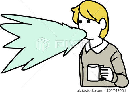 man blowing tea man blowing tea 101747964