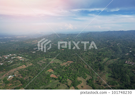 Green Nicaragua landscape with blue sky 101748230