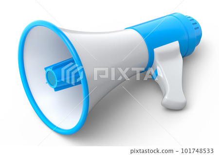 Megaphone for advertisement or hiring isolated on white background. 101748533
