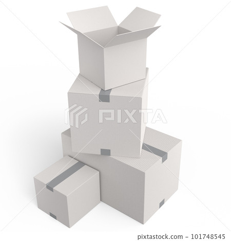 Cardboard box or carton on white background, carrying parcel and online shopping 101748545