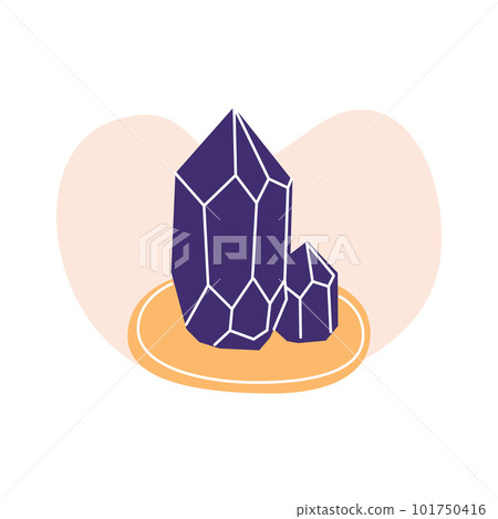 Amethyst Crystal Shard. Flat cartoon vector illustration, isolated on a white background Amethyst Crystal Shard. Flat cartoon vector illustration, isolated on a white background 101750416