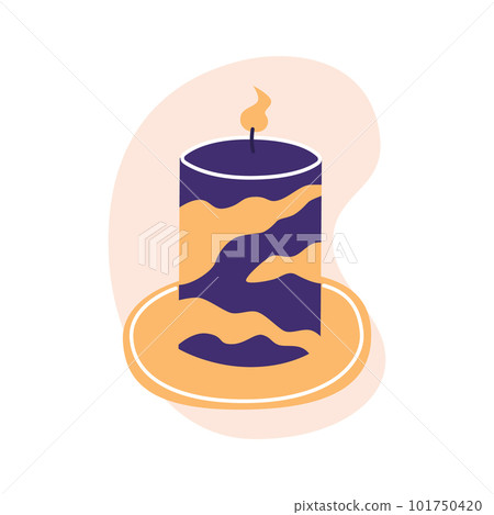 Decorative wax candles for relax and spa. Flat vector illustration in trendy colors, isolated on white background Decorative wax candles for relax and spa. Flat vector illustration in trendy colors, isolated on white background 101750420