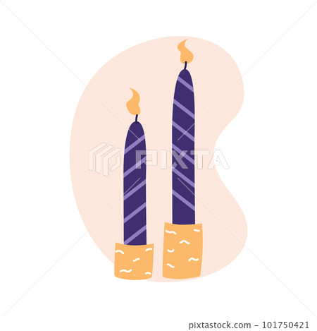 Decorative wax candles for relax and spa. Flat vector illustration in trendy colors, isolated on white background Decorative wax candles for relax and spa. Flat vector illustration in trendy colors, isolated on white background 101750421