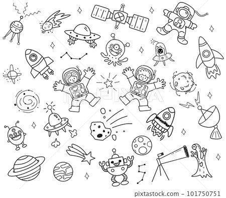 Illustration set of handwritten style universe Illustration set of handwritten style universe 101750751