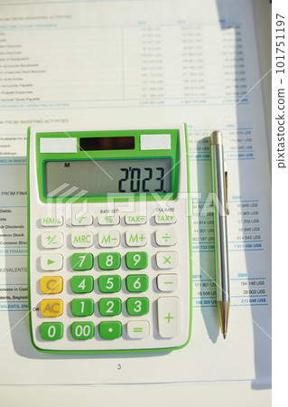 tax time. calculator and documents on desk tax time. calculator and documents on desk 101751197