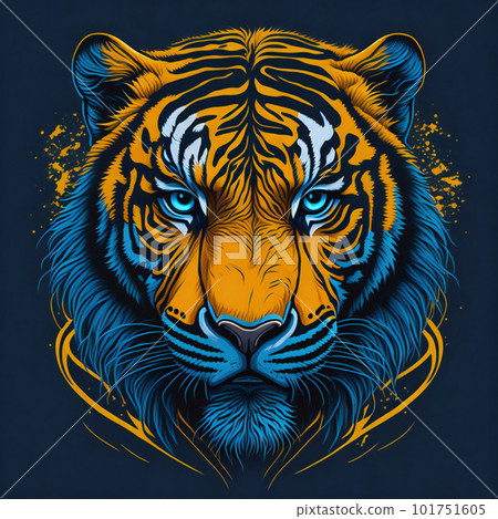 T-shirt design with tiger portrait. AI generated illustration T-shirt design with tiger portrait. AI generated illustration 101751605