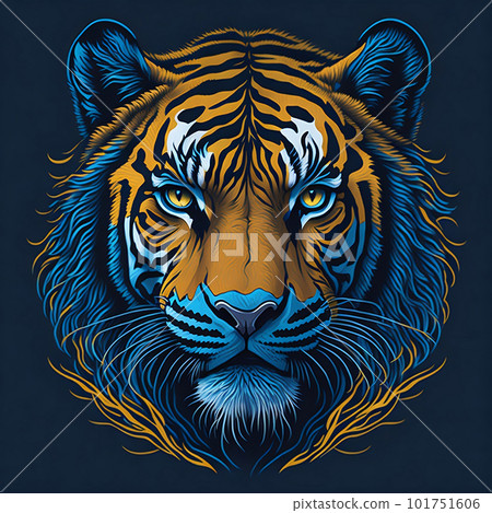 Tiger t-shirt design. AI Stock Illustration