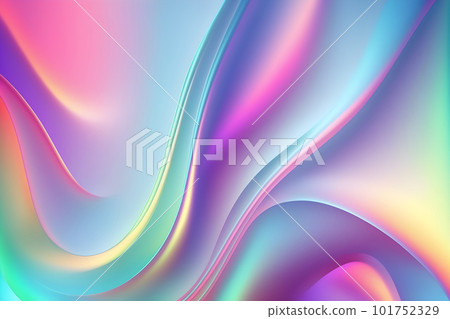 Holographic neon curved wave in motion. Holographic wallpaper background. Gradient Holographic neon curved wave in motion. Holographic wallpaper background. Gradient 101752329