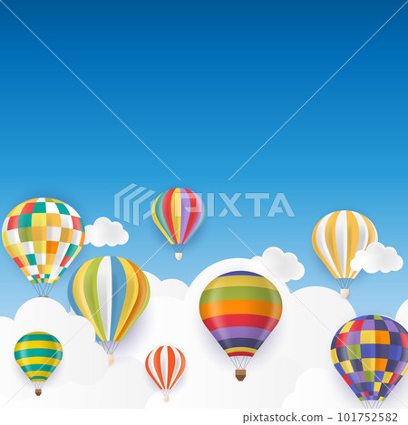 Air balloon in blue sky. Vector Illustration Air balloon in blue sky. Vector Illustration 101752582