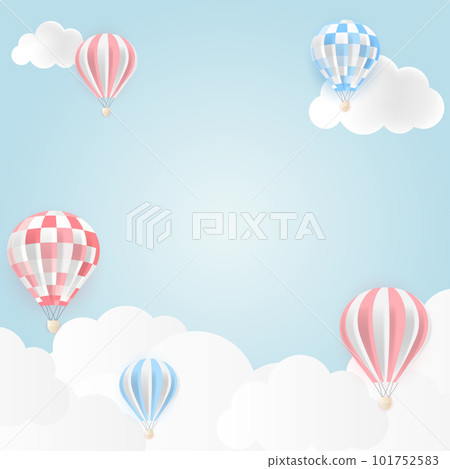 Air balloon in blue sky. Vector Illustration 101752583