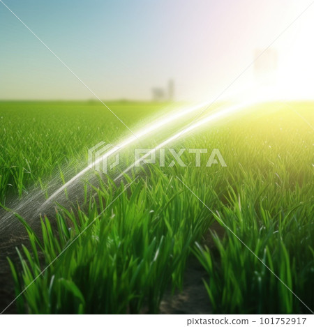 Grass irrigation system Illustration AI Generative Grass irrigation system Illustration AI Generative 101752917