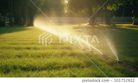 Irrigation system in functional watering of agricultural plants Illustration AI Generative 101752922