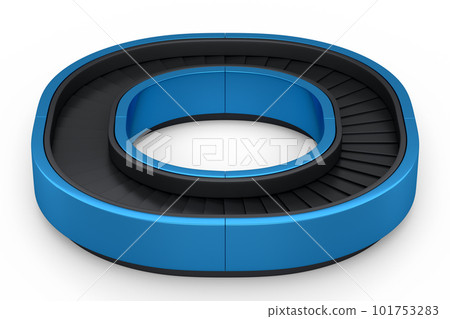Airport luggage conveyor belt from baggage claim area on white background. 101753283