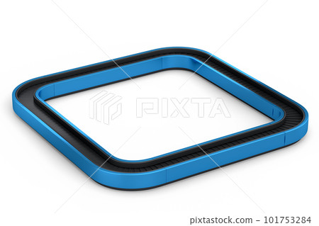 Airport luggage conveyor belt from baggage claim area on white background. 101753284