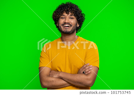 Happy calm man smiling friendly, glad expression, feel satisfied concept good news, celebrate win Happy calm man smiling friendly, glad expression, feel satisfied concept good news, celebrate win 101753745