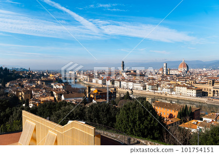 Panoramic view of Florence. Cattedrale di Santa Maria del Fiore. a bright morning day in Italy. 101754151