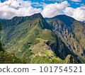 Machu Picchu ruins seen from Huayna Picchu mountain 101754521
