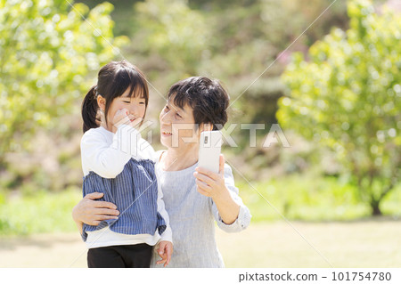 grandson and grandma portrait grandson and grandma portrait 101754780