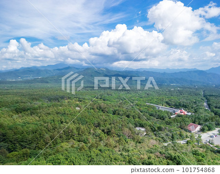 "Yamanashi Prefecture" Aerial drone photography of the beautiful forest Kiyosato "Yamanashi Prefecture" Aerial drone photography of the beautiful forest Kiyosato 101754868