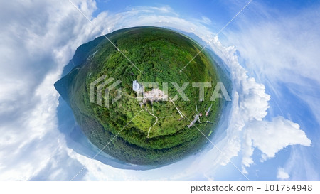 "Yamanashi Prefecture" Drone captures the beautiful forest with a spherical camera Kiyosato 101754948