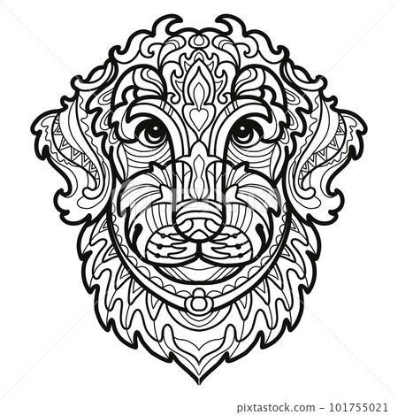 Retriever dog head coloring book page vector illustration Retriever dog head coloring book page vector illustration 101755021