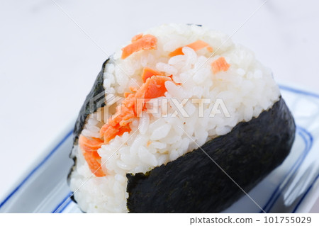 Sockeye salmon rice balls made with freshly cooked rice Sockeye salmon rice balls made with freshly cooked rice 101755029