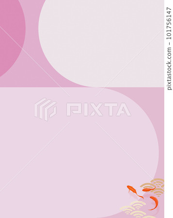 Goldfish and pink Japanese style background 101756147