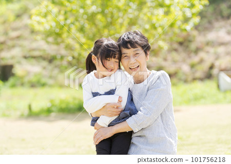grandson and grandma portrait 101756218