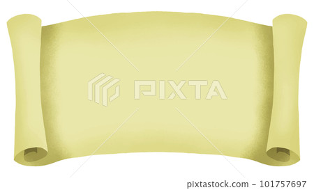 Rolled parchment paper frame with curled edges 101757697